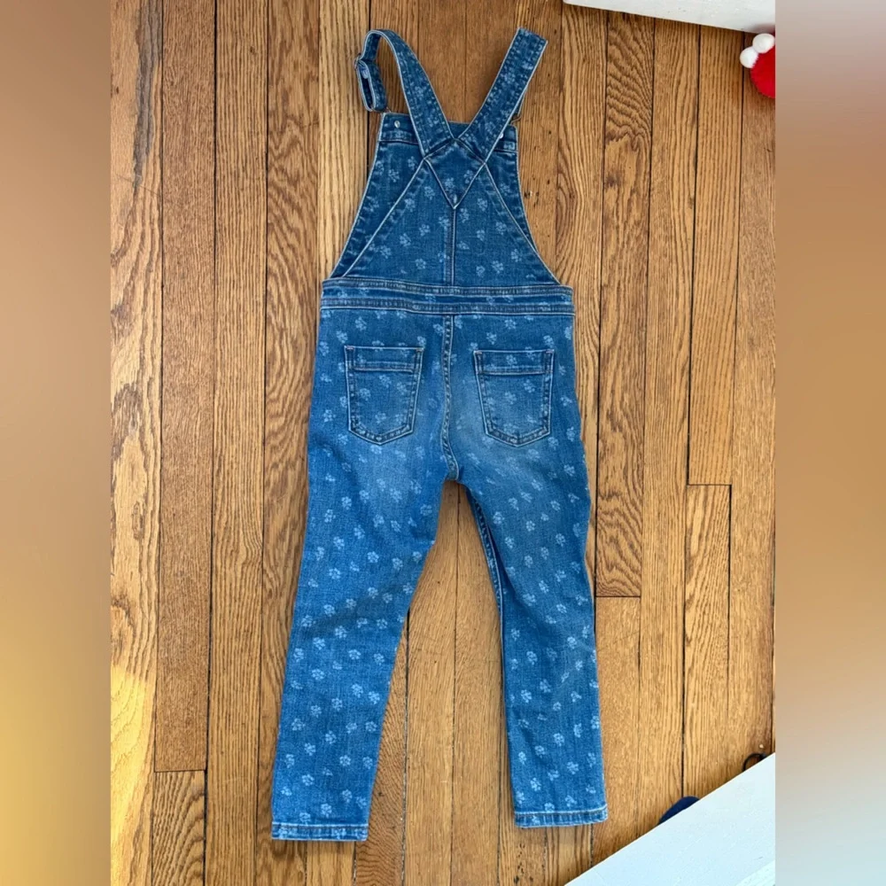 Boden Blue Floral Denim Overalls - Size 4 / 5 - Picture 4 of 4